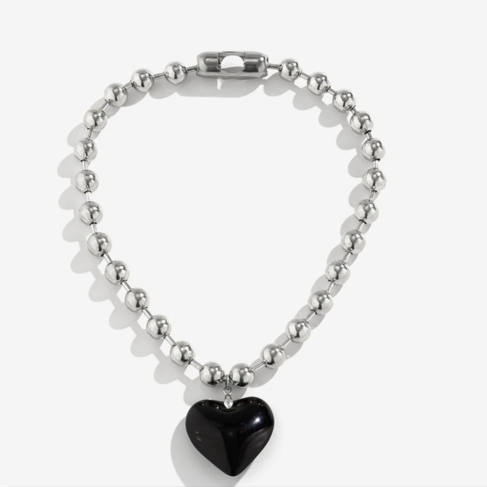 Black Heart Necklace